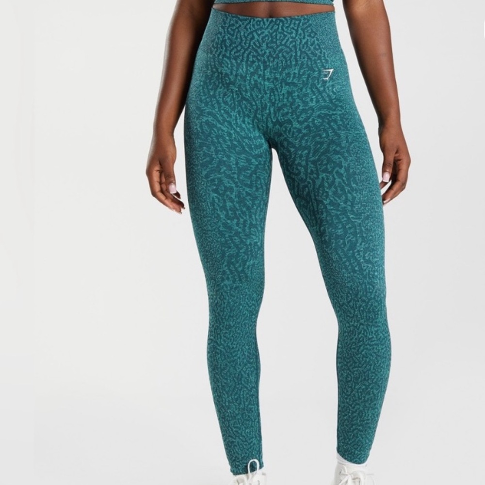 Gymshark Teal Patterned Seamless Leggings